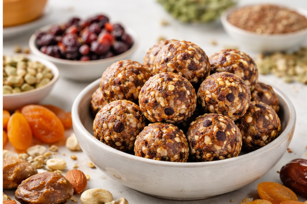 Dry Fruits Laddus – Natural Energy & Protein Balls (Ohne Zuckerzusatz)